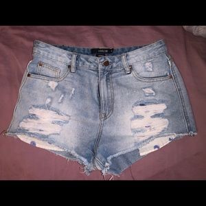 Harlow High Rose Denim Shorts. Size 26. Small/Med.